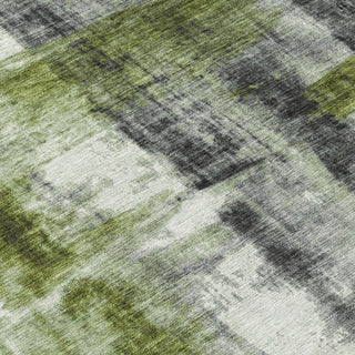 Piper Looms Chantille Abstract ACN1982 Olive Machine Washable Area Rug Swatch Image