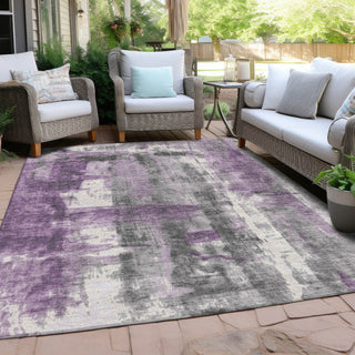 Piper Looms Chantille Abstract ACN1982 Purple Machine Washable Area Rug Outdoor Lifestyle Image Feature