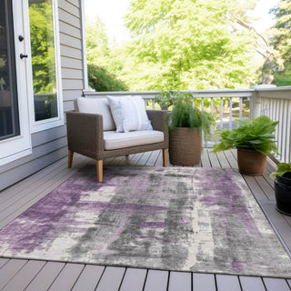 Piper Looms Chantille Abstract ACN1982 Purple Machine Washable Area Rug Outdoor Lifestyle Image Feature