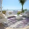 Piper Looms Chantille Abstract ACN1982 Purple Machine Washable Area Rug Round Outdoor Lifestyle Image Feature