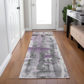 Piper Looms Chantille Abstract ACN1982 Purple Machine Washable Area Rug Runner Lifestyle Image Feature