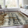Piper Looms Chantille Abstract ACN1982 Taupe Machine Washable Area Rug Lifestyle Image Feature