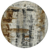 Piper Looms Chantille Abstract ACN1982 Taupe Machine Washable Area Rug Round Main Image