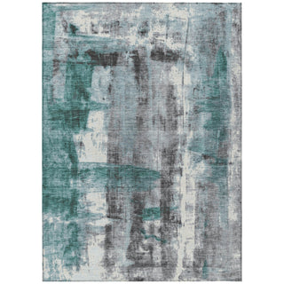 Piper Looms Chantille Abstract ACN1982 Teal Machine Washable Area Rug main image