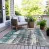 Piper Looms Chantille Abstract ACN1982 Teal Machine Washable Area Rug Outdoor Lifestyle Image Feature