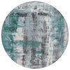 Piper Looms Chantille Abstract ACN1982 Teal Machine Washable Area Rug Round Main Image