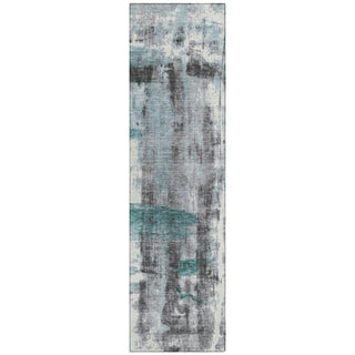 Piper Looms Chantille Abstract ACN1982 Teal Machine Washable Area Rug Runner Main Image