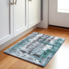 Piper Looms Chantille Abstract ACN1982 Teal Machine Washable Area Rug Scatter Lifestyle Image Feature