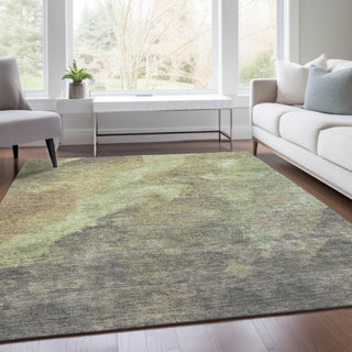Piper Looms Chantille Abstract ACN1983 Aloe Machine Washable Area Rug Lifestyle Image Feature