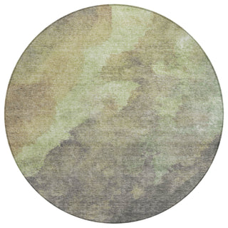 Piper Looms Chantille Abstract ACN1983 Aloe Machine Washable Area Rug Round Main Image
