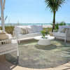 Piper Looms Chantille Abstract ACN1983 Aloe Machine Washable Area Rug Round Outdoor Lifestyle Image Feature