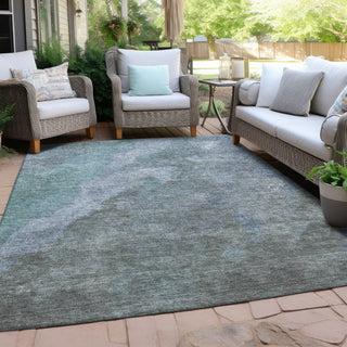 Piper Looms Chantille Abstract ACN1983 Blue Machine Washable Area Rug Outdoor Lifestyle Image Feature
