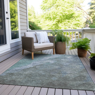 Piper Looms Chantille Abstract ACN1983 Blue Machine Washable Area Rug Outdoor Lifestyle Image Feature