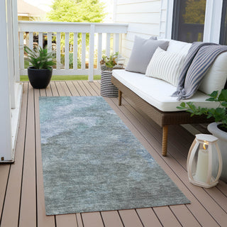 Piper Looms Chantille Abstract ACN1983 Blue Machine Washable Area Rug Runner Outdoor Lifestyle Image Feature
