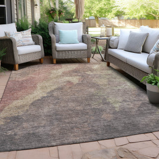 Piper Looms Chantille Abstract ACN1983 Copper Machine Washable Area Rug Outdoor Lifestyle Image Feature