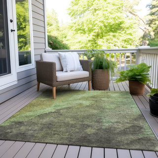 Piper Looms Chantille Abstract ACN1983 Green Machine Washable Area Rug Outdoor Lifestyle Image Feature