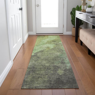 Piper Looms Chantille Abstract ACN1983 Green Machine Washable Area Rug Runner Lifestyle Image Feature