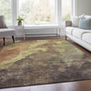 Piper Looms Chantille Abstract ACN1983 Mocha Machine Washable Area Rug Lifestyle Image Feature