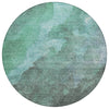 Piper Looms Chantille Abstract ACN1983 Teal Machine Washable Area Rug Round Main Image