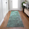 Piper Looms Chantille Abstract ACN1983 Teal Machine Washable Area Rug Runner Lifestyle Image Feature