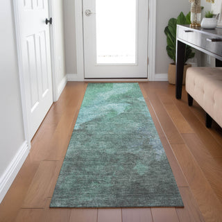 Piper Looms Chantille Abstract ACN1983 Teal Machine Washable Area Rug Runner Lifestyle Image Feature