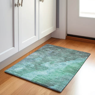 Piper Looms Chantille Abstract ACN1983 Teal Machine Washable Area Rug Scatter Lifestyle Image Feature