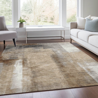 Piper Looms Chantille Abstract ACN1984 Beige Machine Washable Area Rug Lifestyle Image Feature
