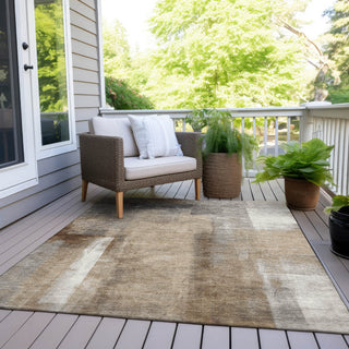 Piper Looms Chantille Abstract ACN1984 Beige Machine Washable Area Rug Outdoor Lifestyle Image Feature