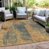 Piper Looms Chantille Abstract ACN1984 Gold Machine Washable Area Rug Outdoor Lifestyle Image Feature