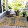 Piper Looms Chantille Abstract ACN1984 Gold Machine Washable Area Rug Outdoor Lifestyle Image Feature