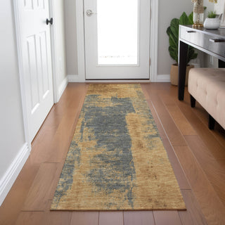 Piper Looms Chantille Abstract ACN1984 Gold Machine Washable Area Rug Runner Lifestyle Image Feature
