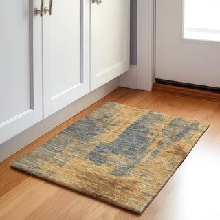 Piper Looms Chantille Abstract ACN1984 Gold Machine Washable Area Rug Scatter Lifestyle Image Feature