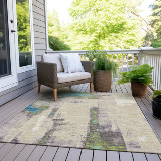 Piper Looms Chantille Abstract ACN1984 Linen Machine Washable Area Rug Outdoor Lifestyle Image Feature
