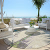 Piper Looms Chantille Abstract ACN1984 Linen Machine Washable Area Rug Round Outdoor Lifestyle Image Feature