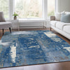 Piper Looms Chantille Abstract ACN1984 Navy Machine Washable Area Rug Lifestyle Image Feature