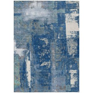 Piper Looms Chantille Abstract ACN1984 Navy Machine Washable Area Rug main image