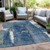 Piper Looms Chantille Abstract ACN1984 Navy Machine Washable Area Rug Outdoor Lifestyle Image Feature