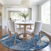 Piper Looms Chantille Abstract ACN1984 Navy Machine Washable Area Rug Round Lifestyle Image Feature