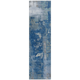 Piper Looms Chantille Abstract ACN1984 Navy Machine Washable Area Rug Runner Main Image