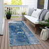 Piper Looms Chantille Abstract ACN1984 Navy Machine Washable Area Rug Runner Outdoor Lifestyle Image Feature