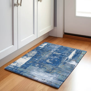 Piper Looms Chantille Abstract ACN1984 Navy Machine Washable Area Rug Scatter Lifestyle Image Feature