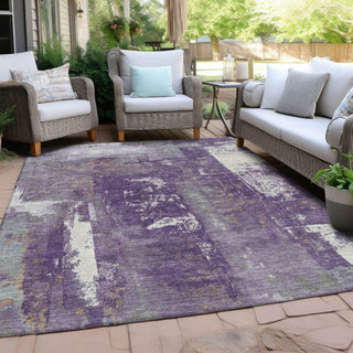 Piper Looms Chantille Abstract ACN1984 Purple Machine Washable Area Rug Outdoor Lifestyle Image Feature