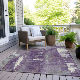 Piper Looms Chantille Abstract ACN1984 Purple Machine Washable Area Rug Outdoor Lifestyle Image Feature