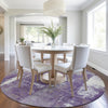 Piper Looms Chantille Abstract ACN1984 Purple Machine Washable Area Rug Round Lifestyle Image Feature