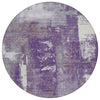 Piper Looms Chantille Abstract ACN1984 Purple Machine Washable Area Rug Round Main Image