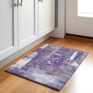 Piper Looms Chantille Abstract ACN1984 Purple Machine Washable Area Rug Scatter Lifestyle Image Feature