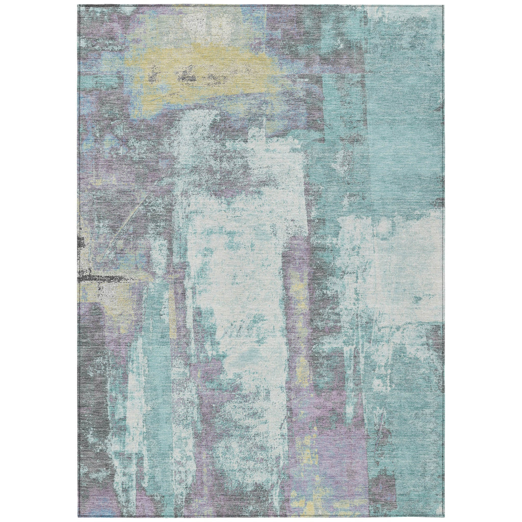 Piper Looms Chantille Abstract ACN1984 Teal Machine Washable Area Rug main image