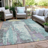 Piper Looms Chantille Abstract ACN1984 Teal Machine Washable Area Rug Outdoor Lifestyle Image Feature