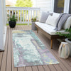 Piper Looms Chantille Abstract ACN1984 Teal Machine Washable Area Rug Runner Outdoor Lifestyle Image Feature