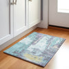 Piper Looms Chantille Abstract ACN1984 Teal Machine Washable Area Rug Scatter Lifestyle Image Feature